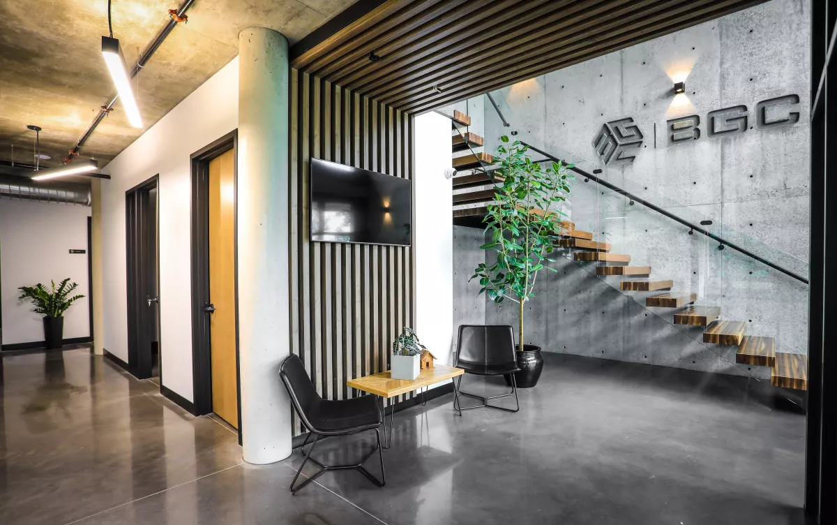 Siege social Gestion BGC Joliette - hall d'entree moderne